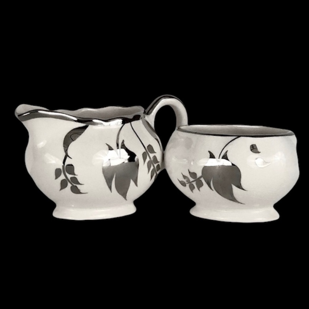 SANDLAND  WARE Silver Luster Sugar/Creamer Set